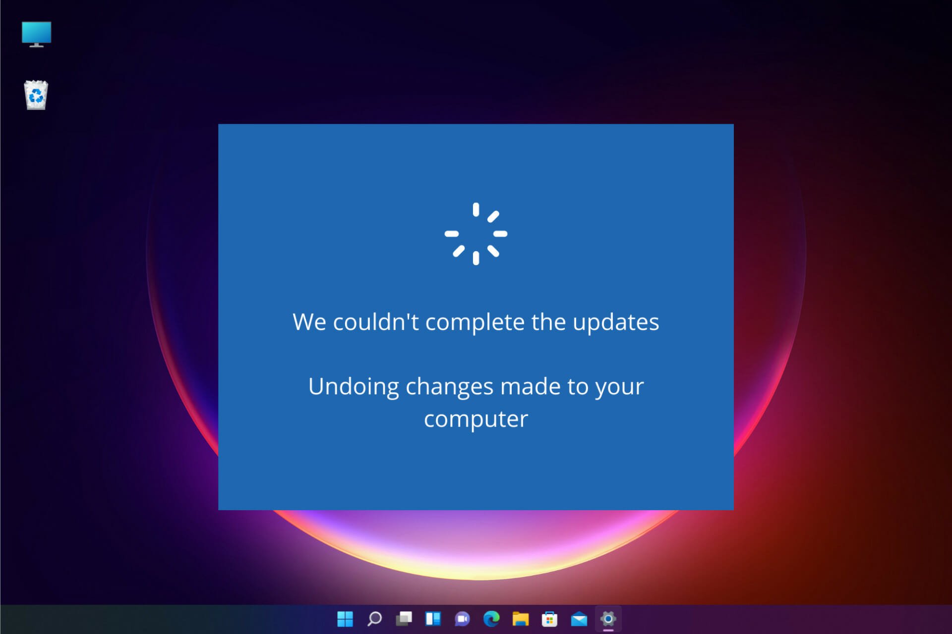 How to fix undoing changes made to your computer Windows 11