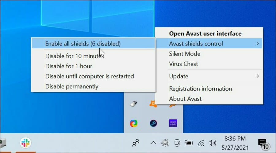 Avast shields control settings opera download stuck at 100