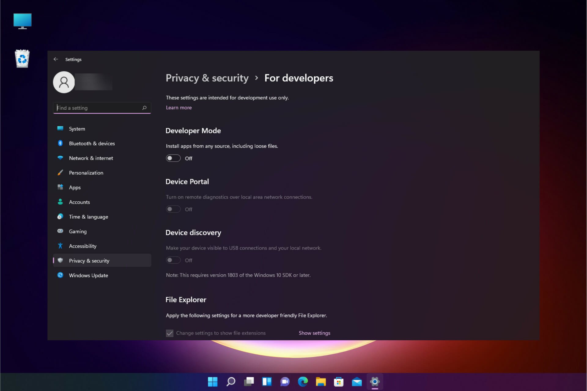 How to enable Windows 11 developer mode