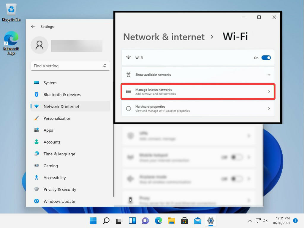 manage known networks windows 11