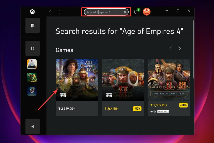 Search for Age of Empires 4