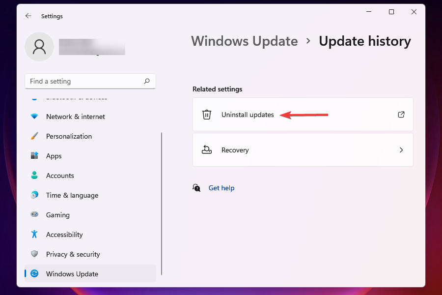 Uninstall updates to fix mouse and keyboard not working in Windows 11