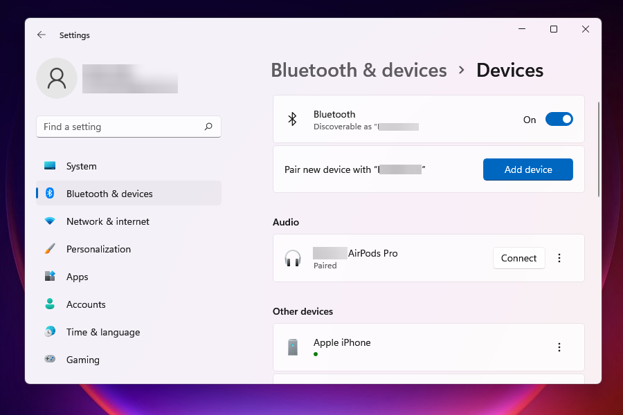 Check if the mouse and keyboard is connected in Windows 11 settings