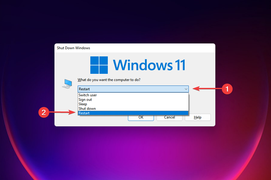 Restart Windows 11 to fix slow download speed