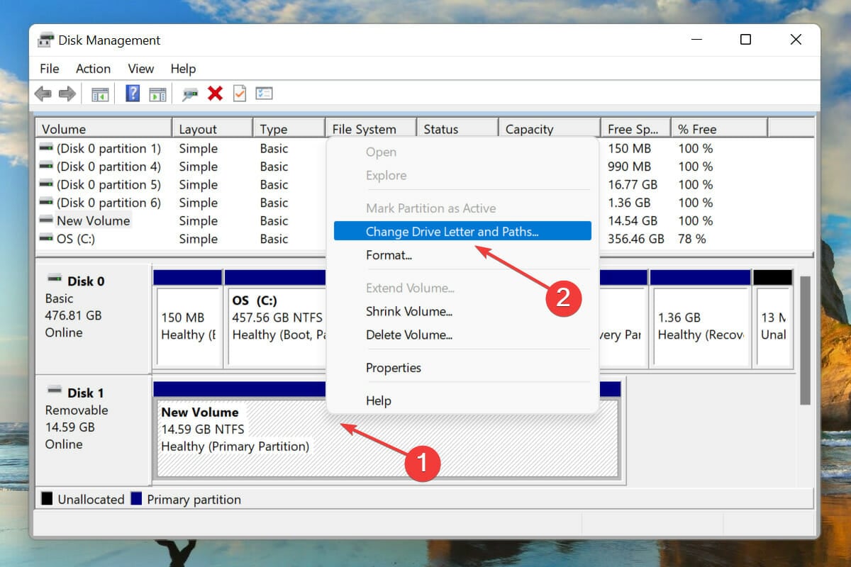 Add drive letter to fix hard drive missing error in Windows 11 after update