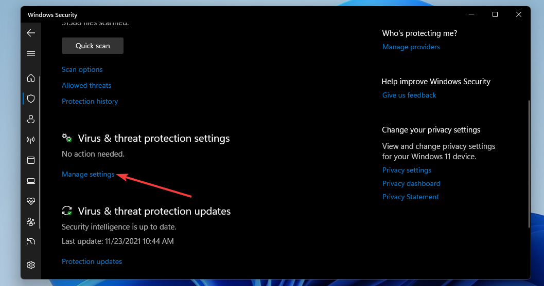 Manage settings option windows 11 chrome not working