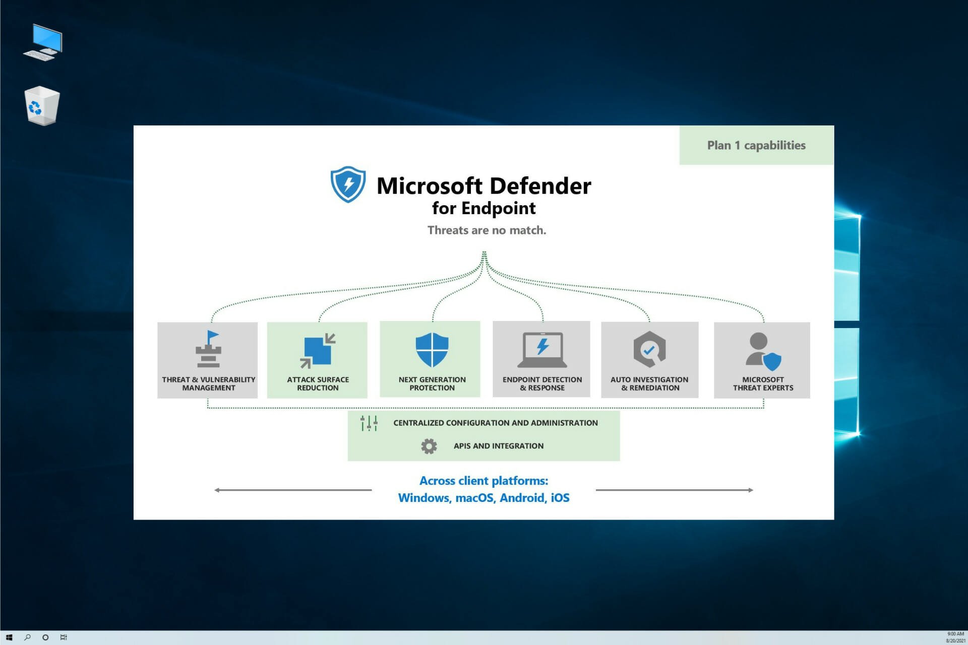 Microsoft Defender Endpoint Plan 1 implementation scheduled