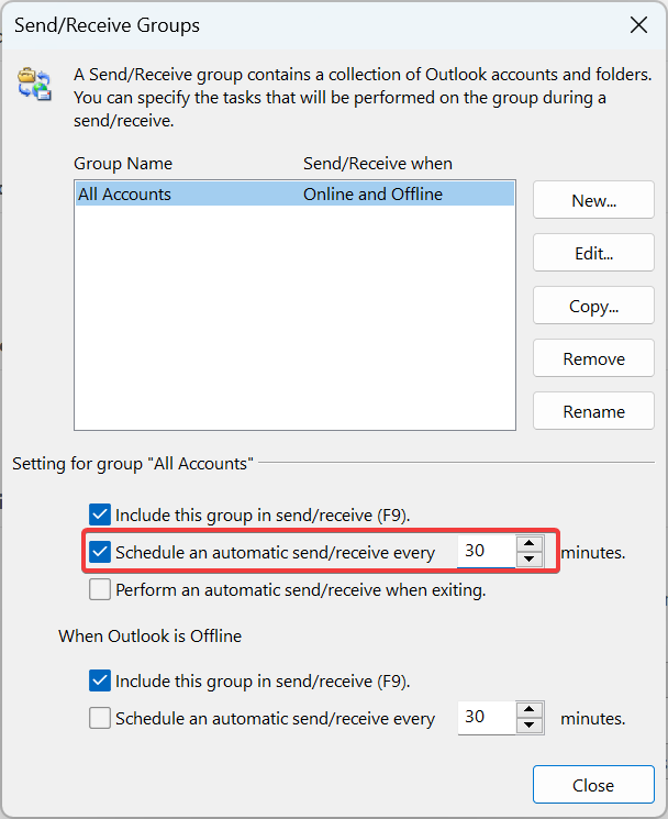 change time to fix enter network password outlook