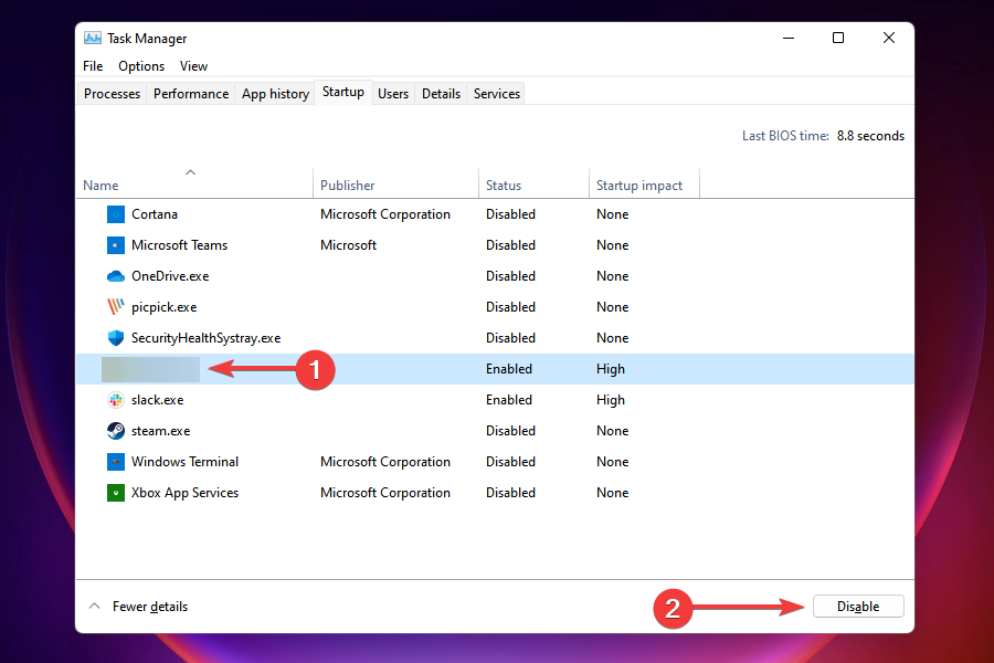 Disable Startup app to fix overheating in Windows 11