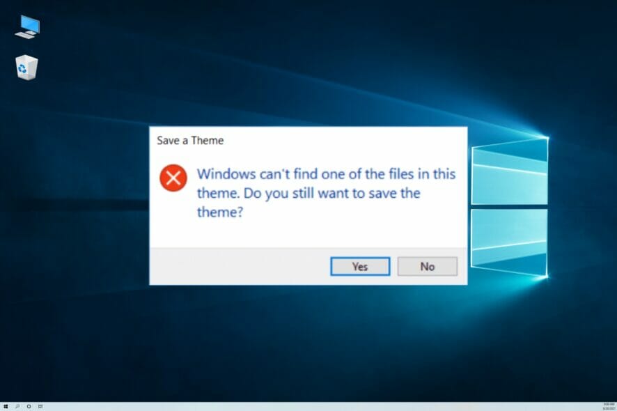 What to do if Windows can't find one of the theme files