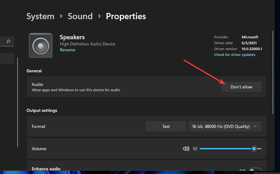 Sound device properties options no output devices found windows 11