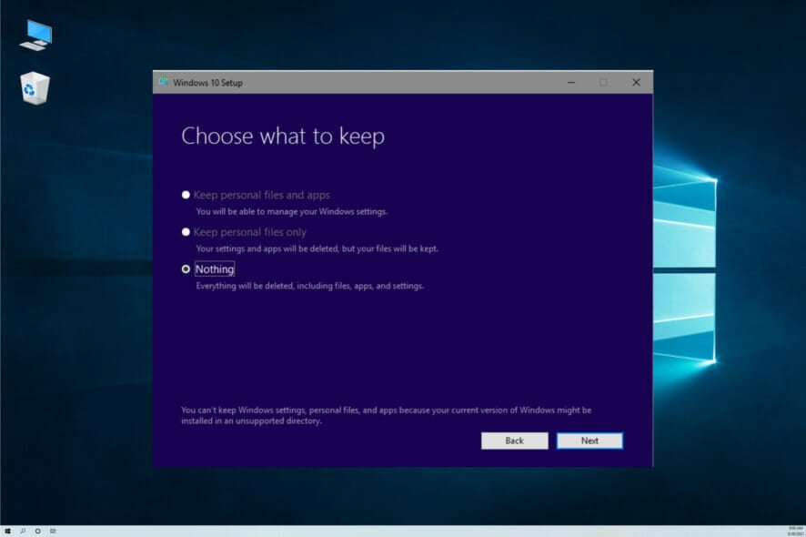 What to do if you can't keep Windows settings personal files and apps