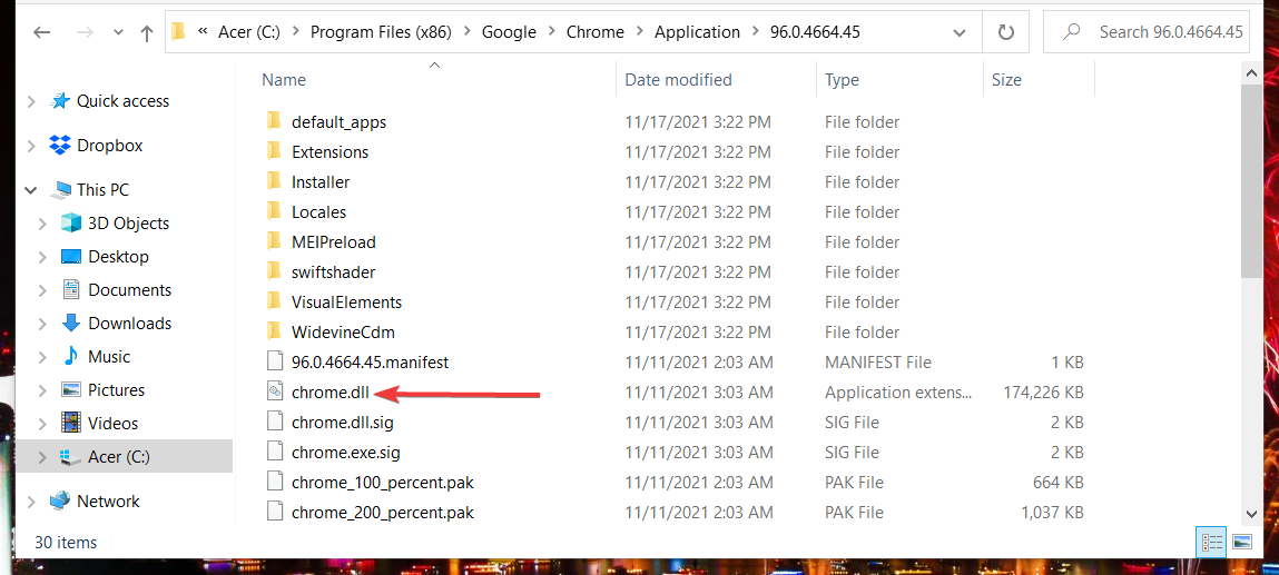 Chrome.dll file windows 11 chrome not working