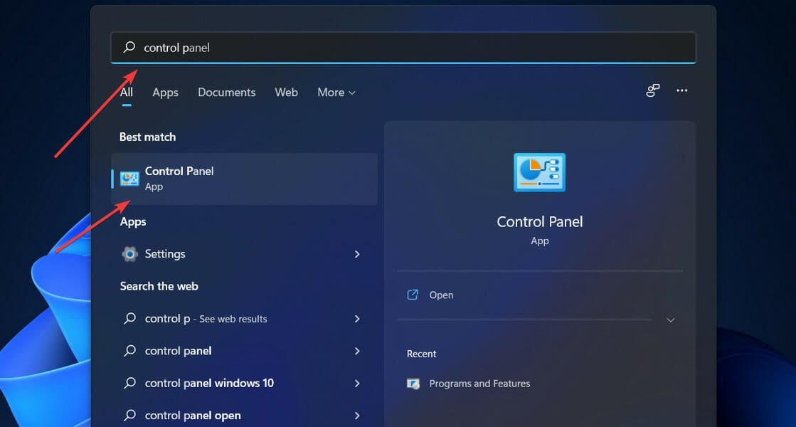 control-panel-search recover deleted files windows 11