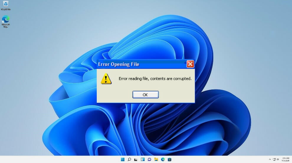 corrupted files windows error