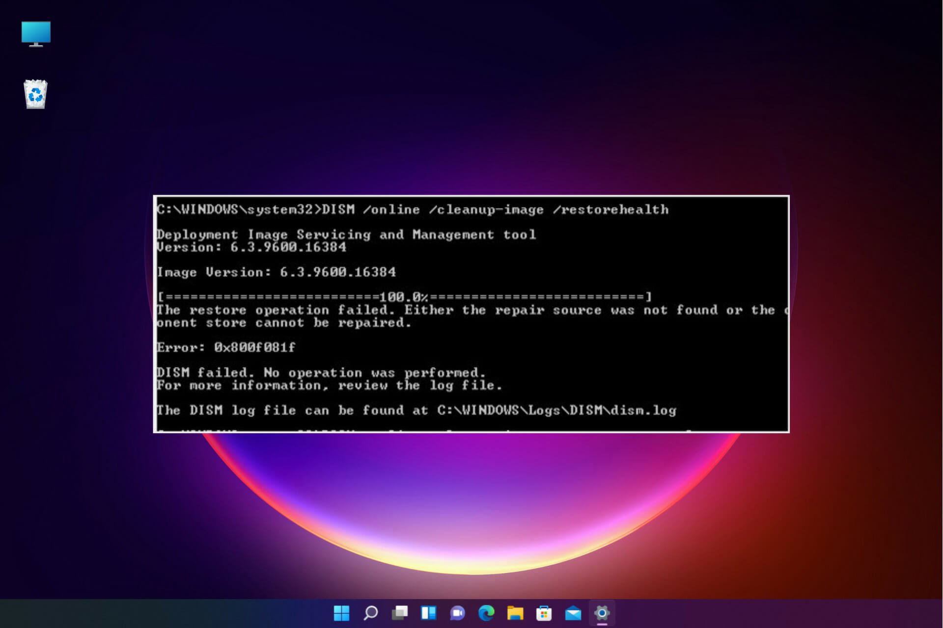 What to do if DISM failed windows