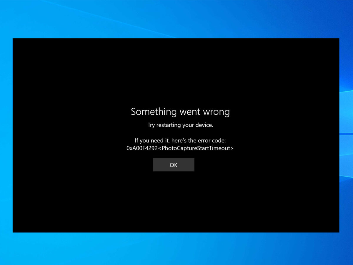 0xa00f4292 windows 10 camera