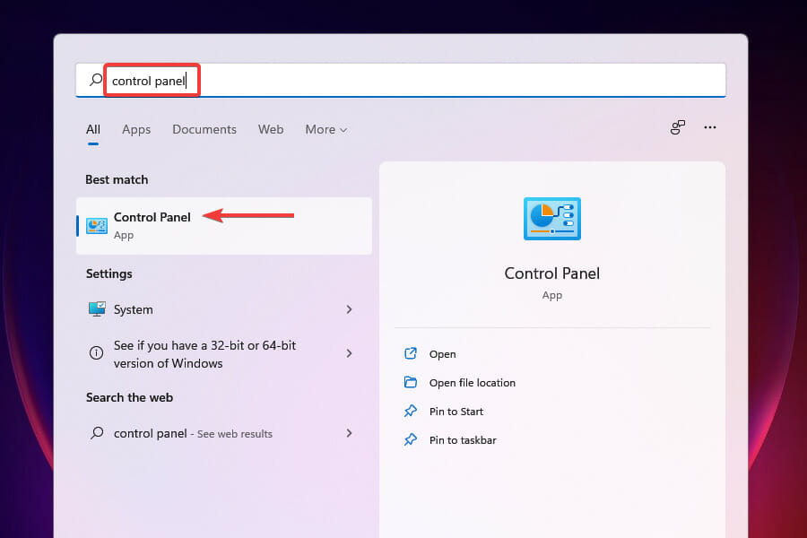 launch Control Panel to fix mouse and keyboard not working in Windows 11
