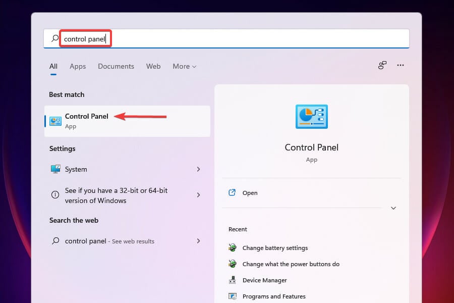 Launch Control Panel to fix overheating in Windows 11