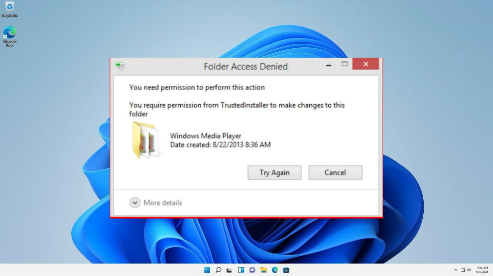 folder denied   access denied windows 11