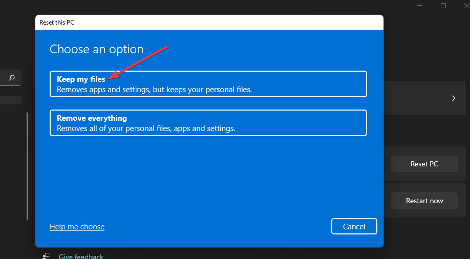 Keep my files option windows 11 vpn not working
