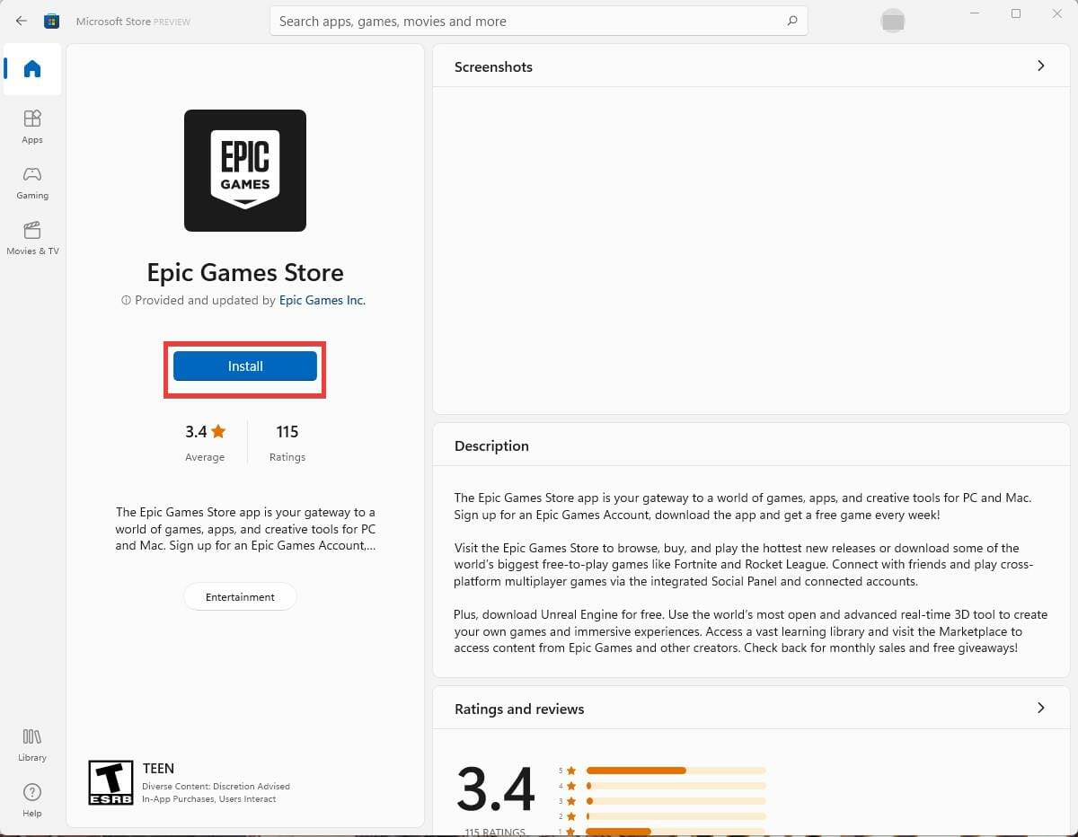 Epic Games Store app now available for download from Microsoft Store -  MSPoweruser