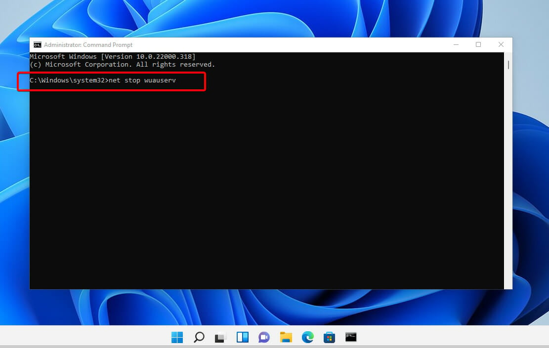 net stop   windows 11 update error 0x80070422