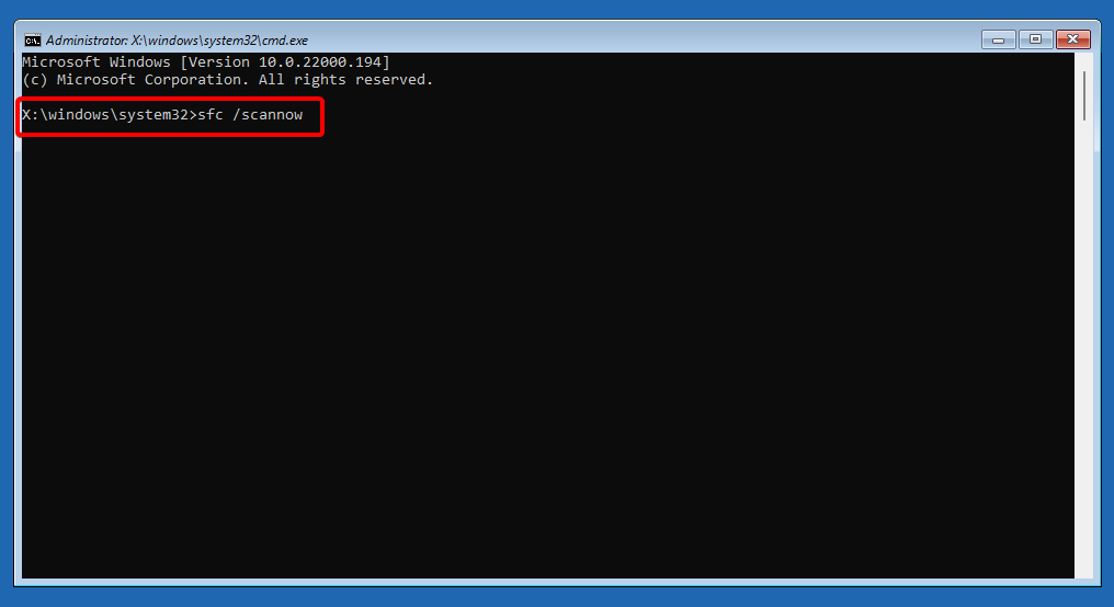 sfc command exception on invalid file windows 11