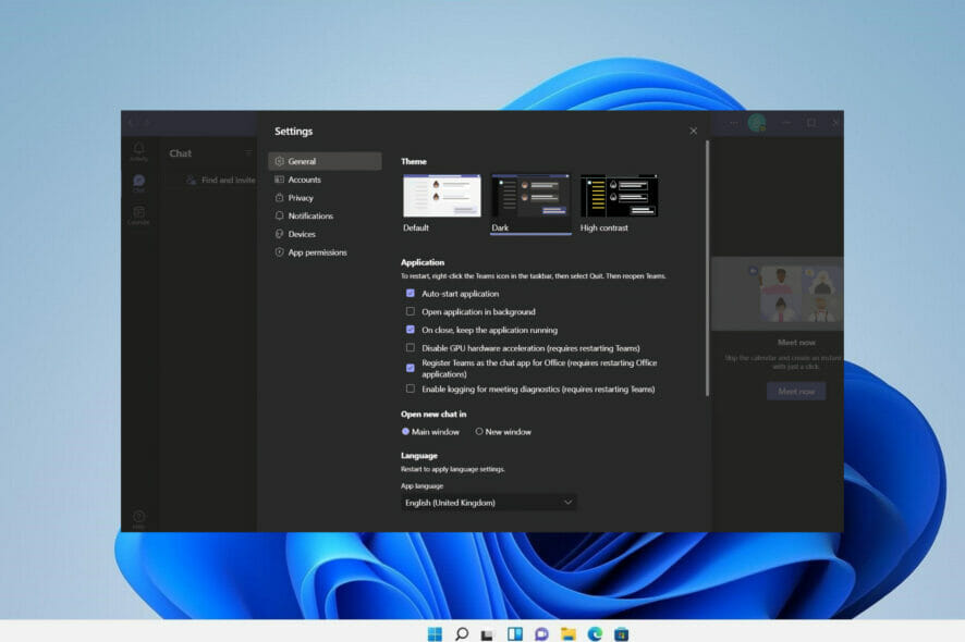 teams dark mode windows 11