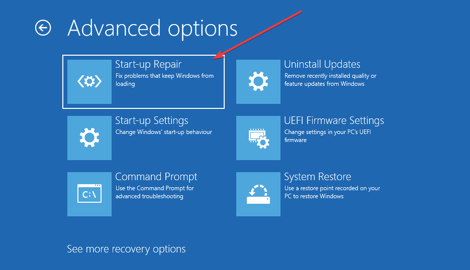 Start-up Repair option inaccessible_boot_device windows 11