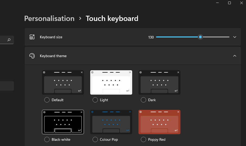 Touch keyboard themes Windows 11 touch screen not working