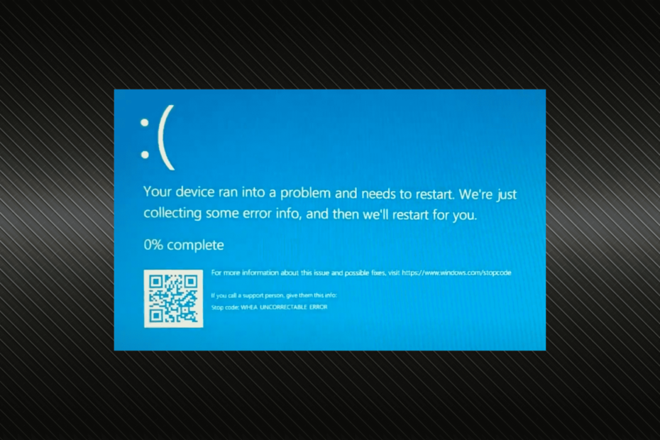 How to fix whea uncorrectable error windows 11 stop code
