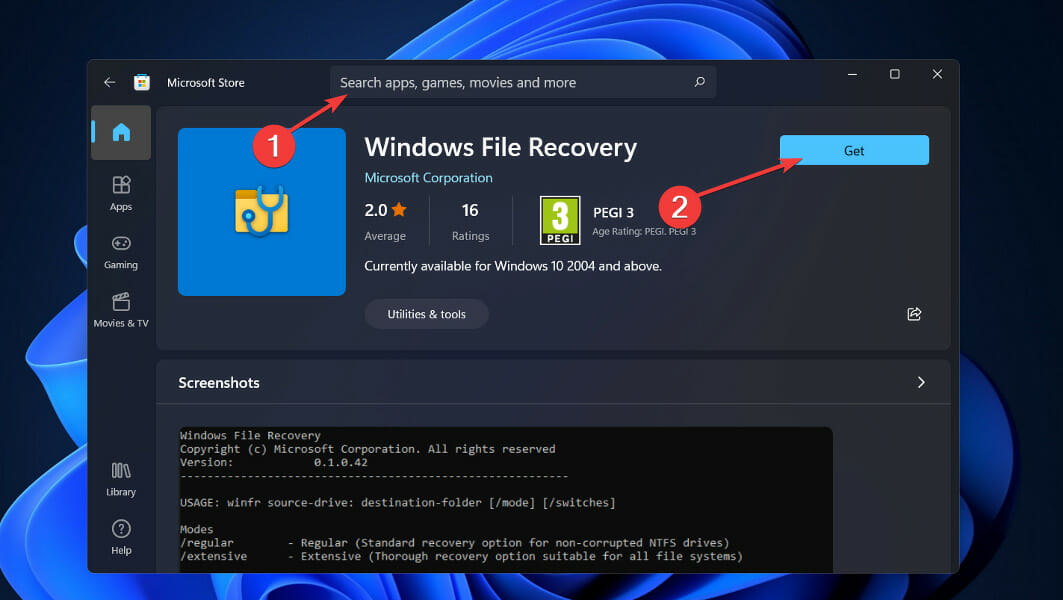 windows file recovery recover deleted files windows 11