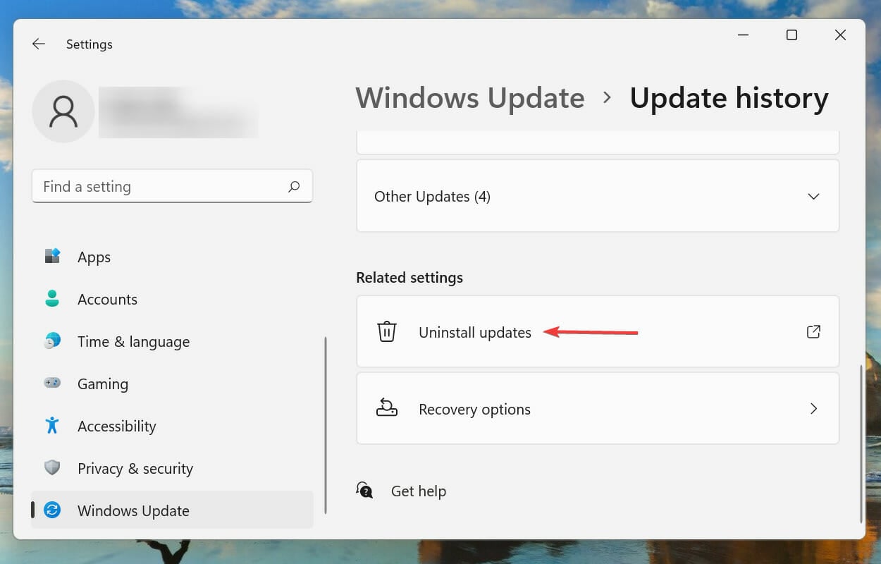 Uninstall recent updates to fix reboot loop issue in Windows 11