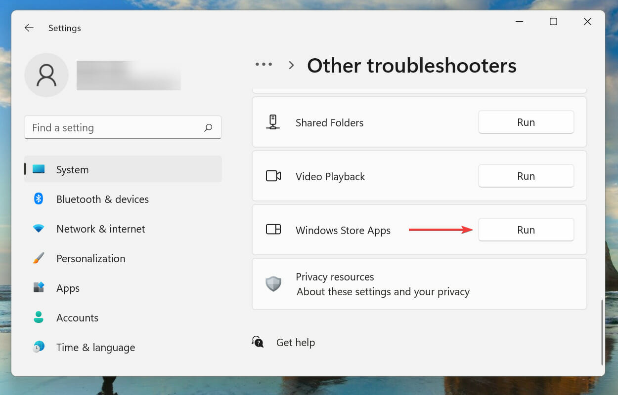 Run the Windows Store Apps troubleshooter to fix remote install not working in Xbox Game Pass 
