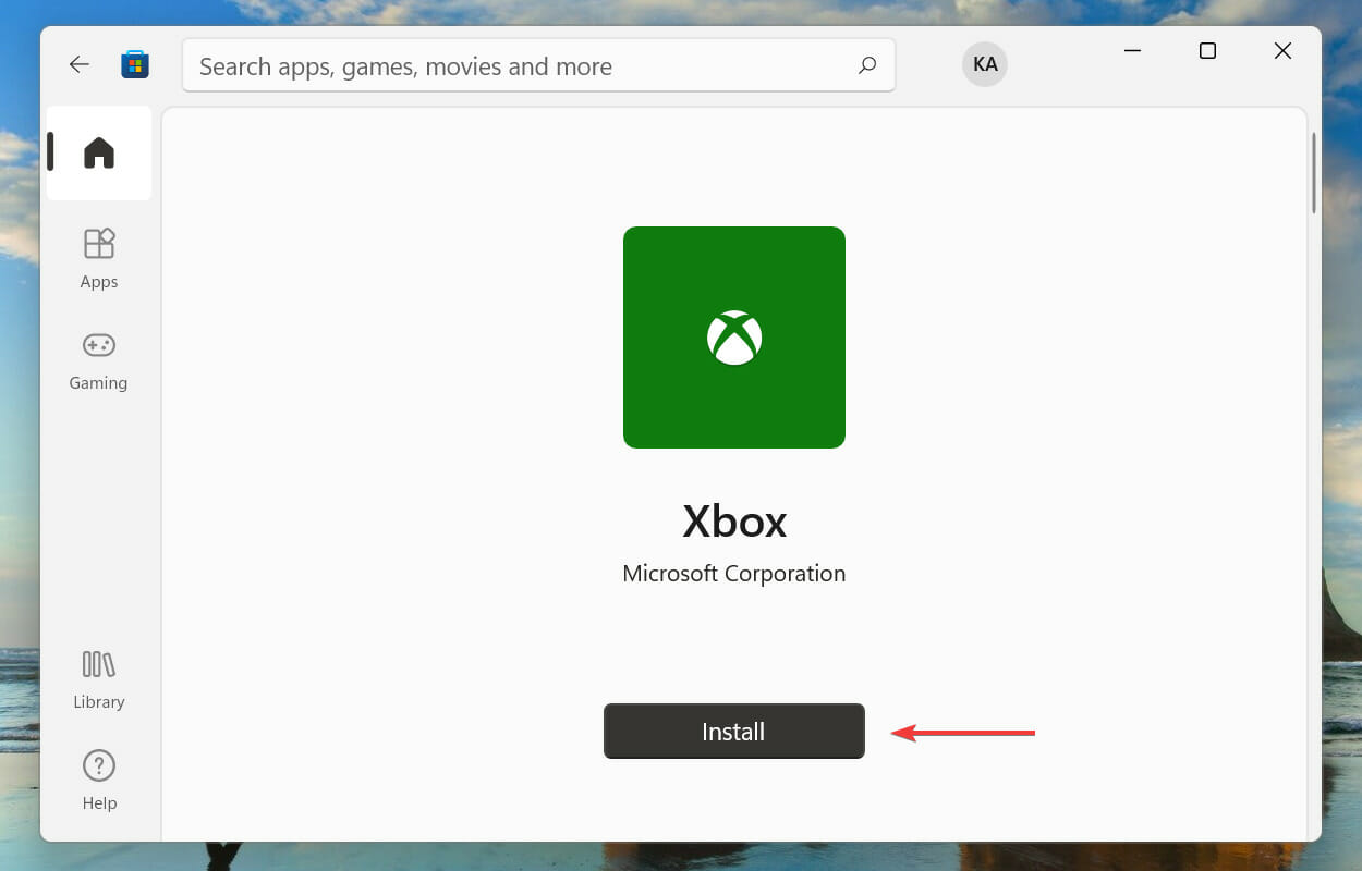 Install Xbox app