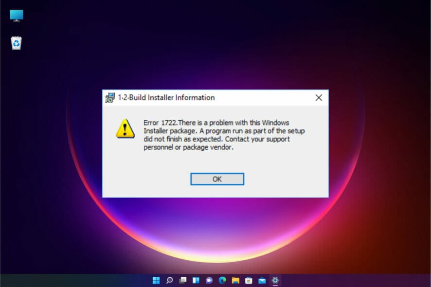 Fix error 1722 Windows Installer in Windows 11