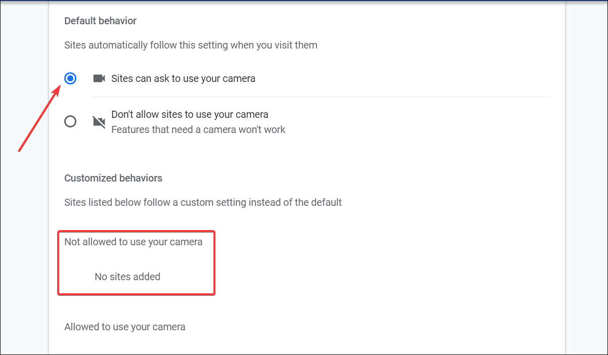 Check Camera settings to fix Zoom is unable to detect a camera in Windows 11 / 10 problem