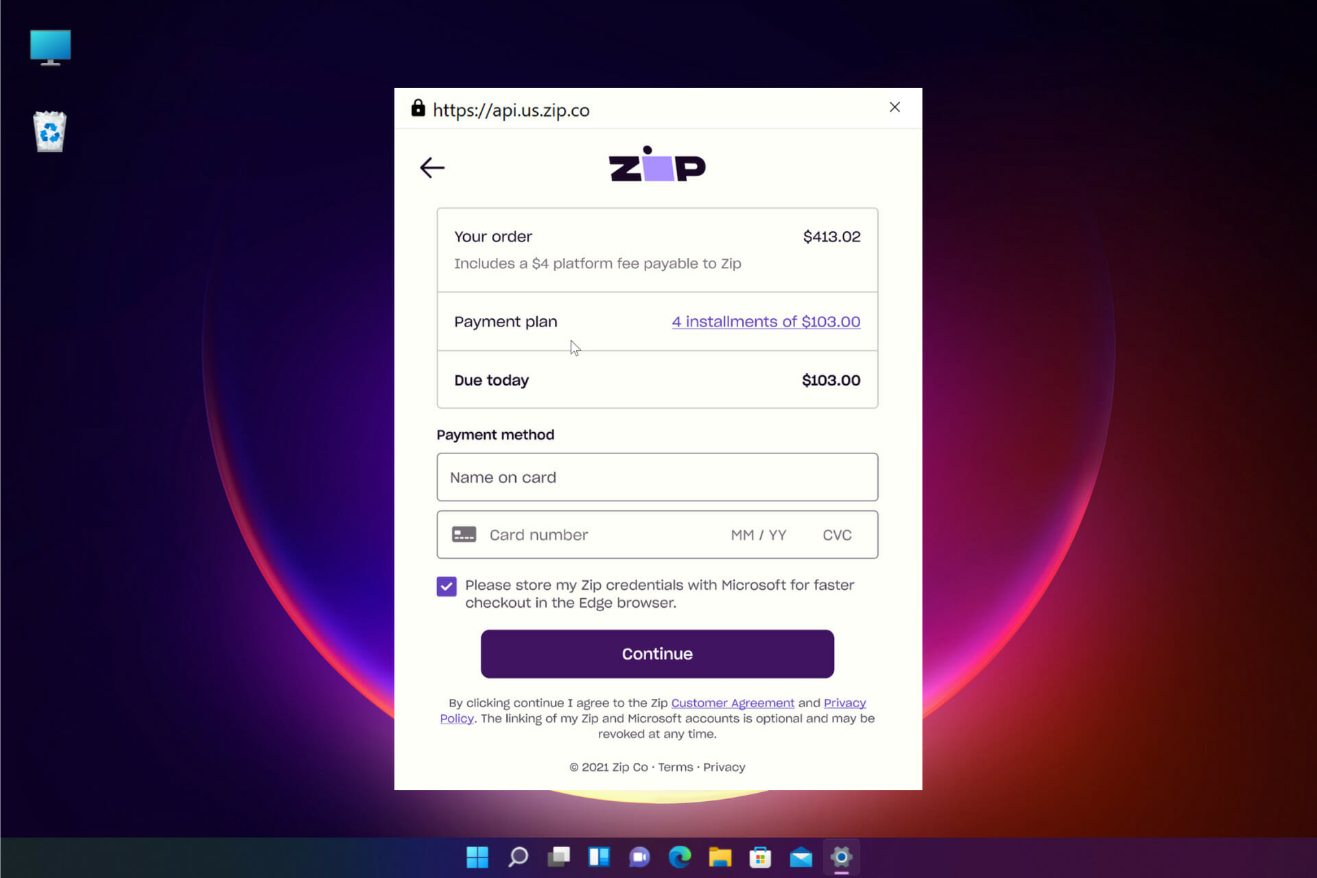 Microsoft Zip new payment option