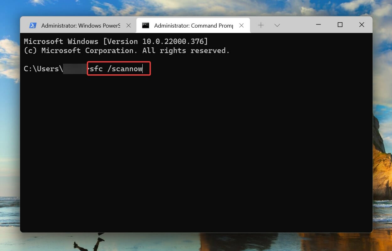 Run SFC scan to fix machine check exception windows 11