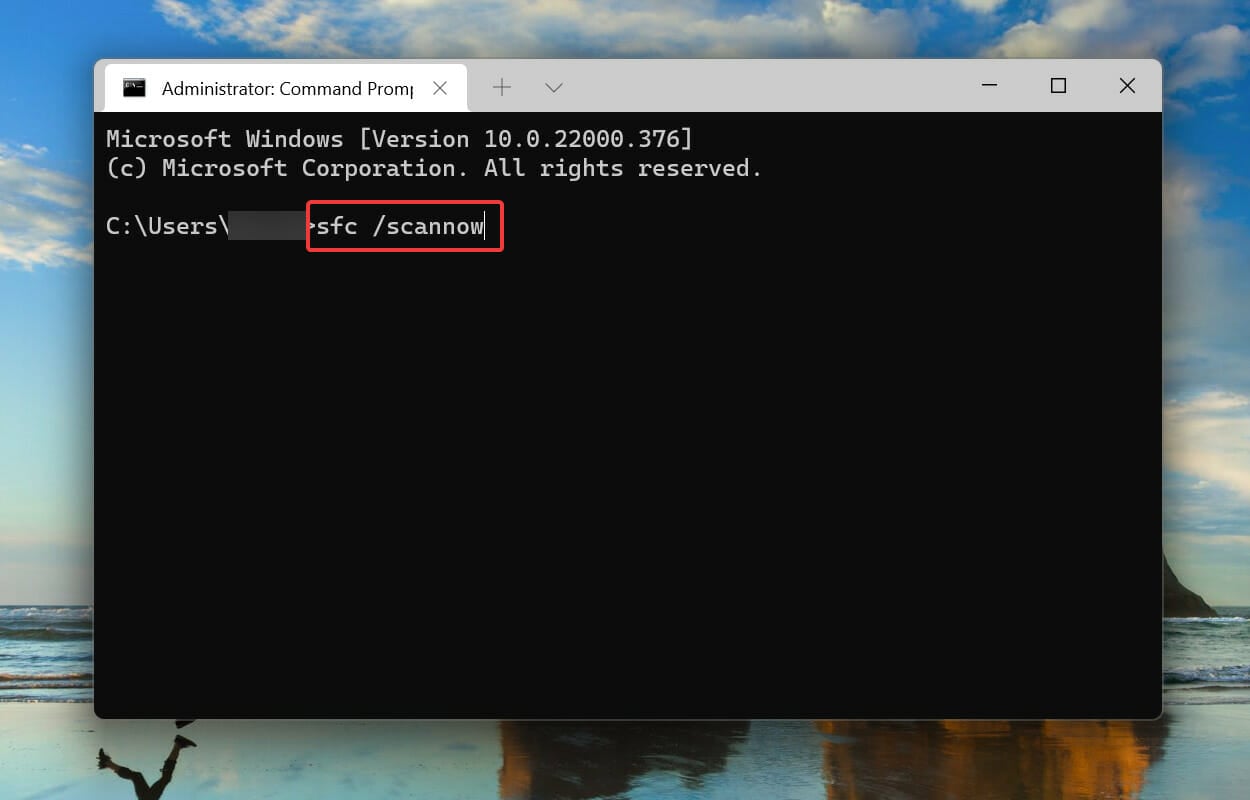 run SFC scan to fix NSIS error in Windows 11