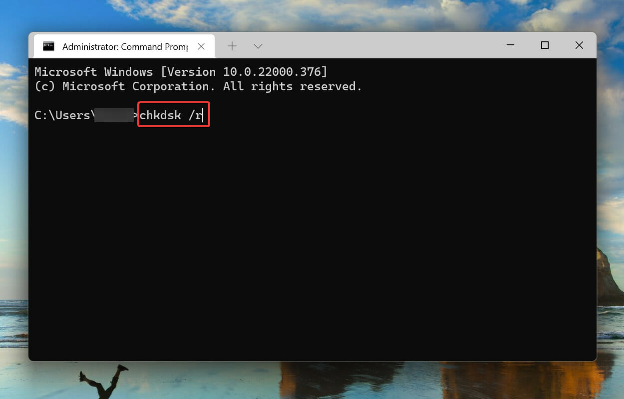 Run Check Disk to fix unexpected_store_exception windows 11