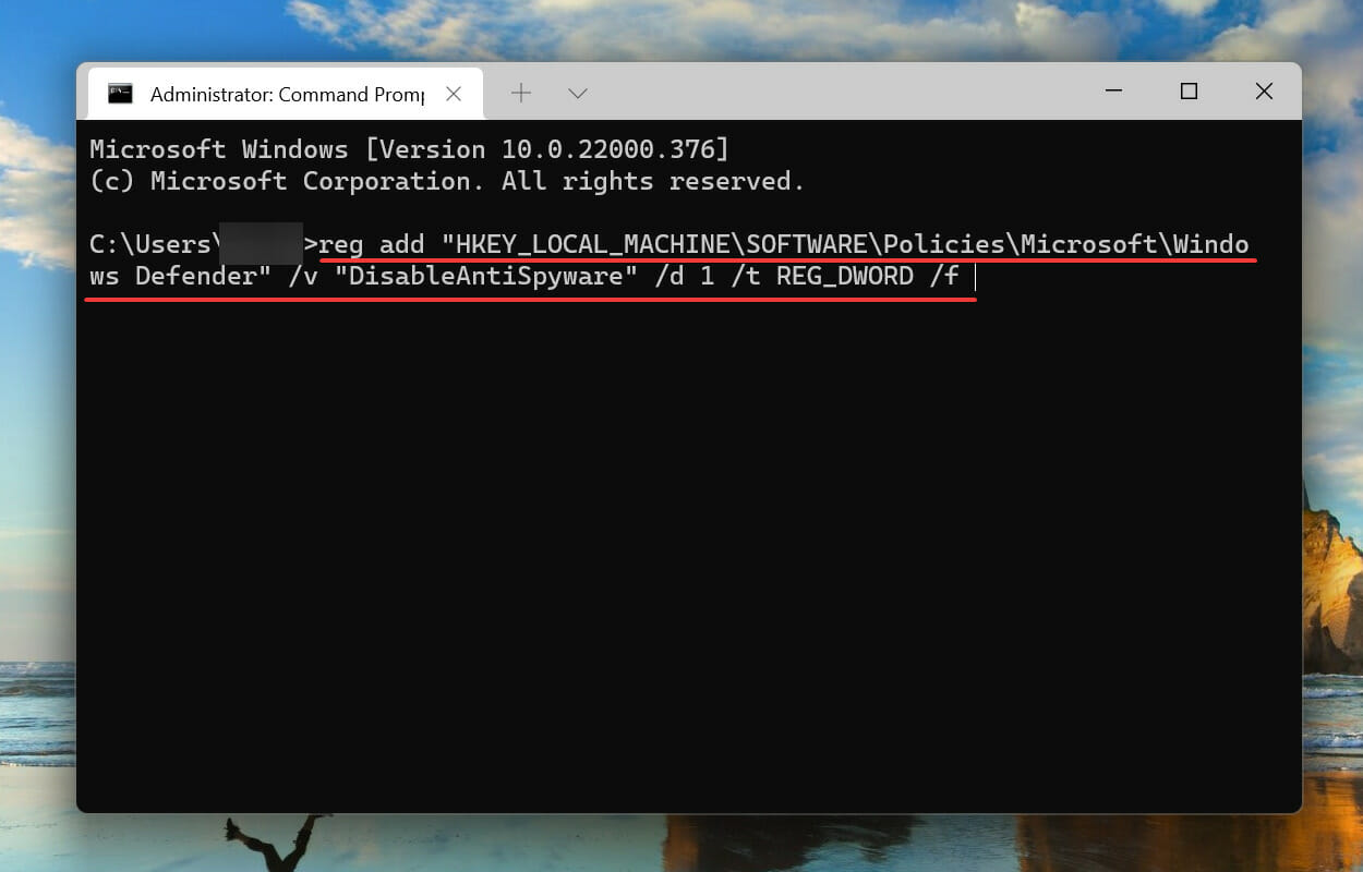 Execute command to fix windows filtering platform has blocked a connection