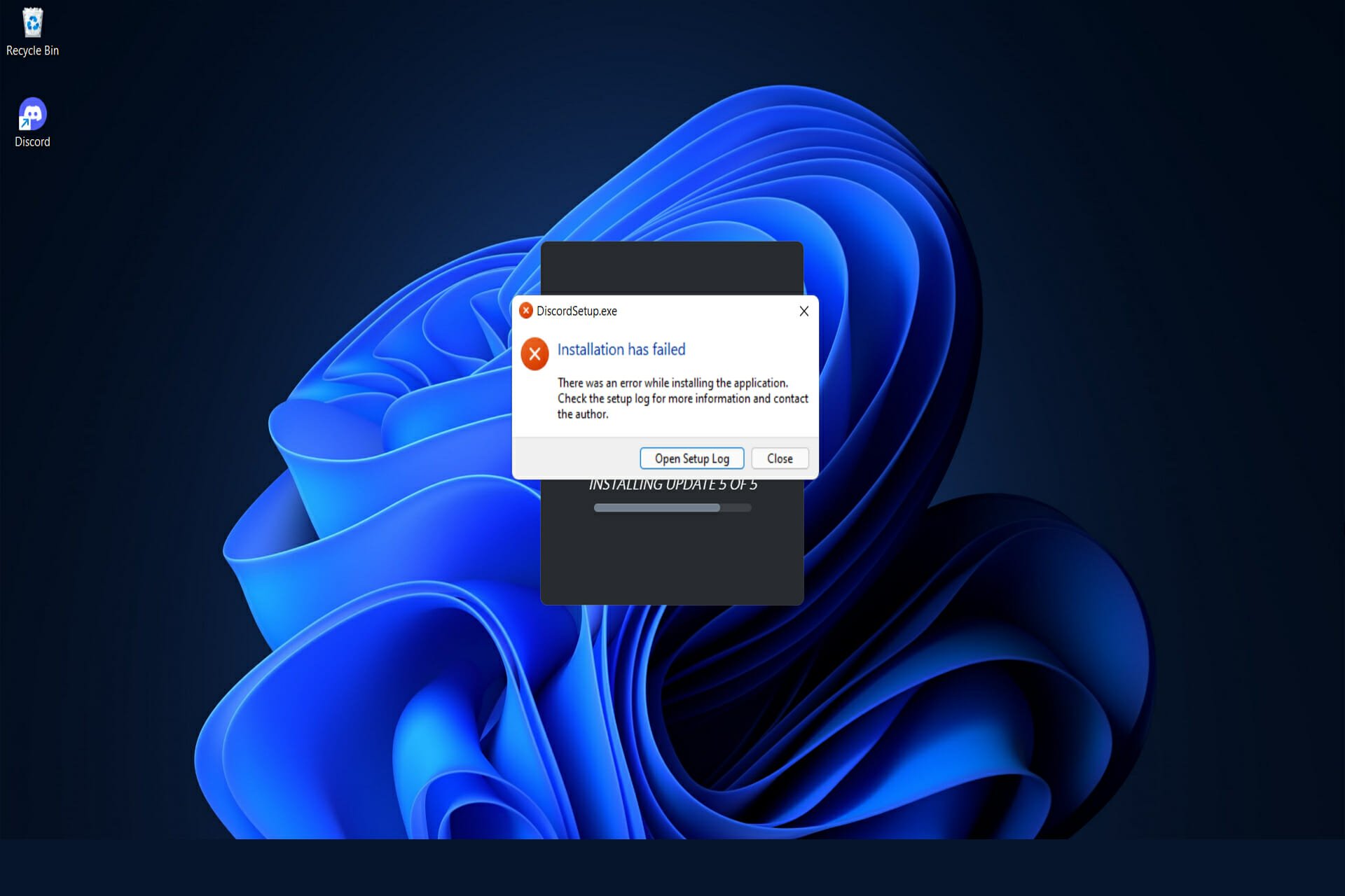 discord-error discord installation has failed windows 11