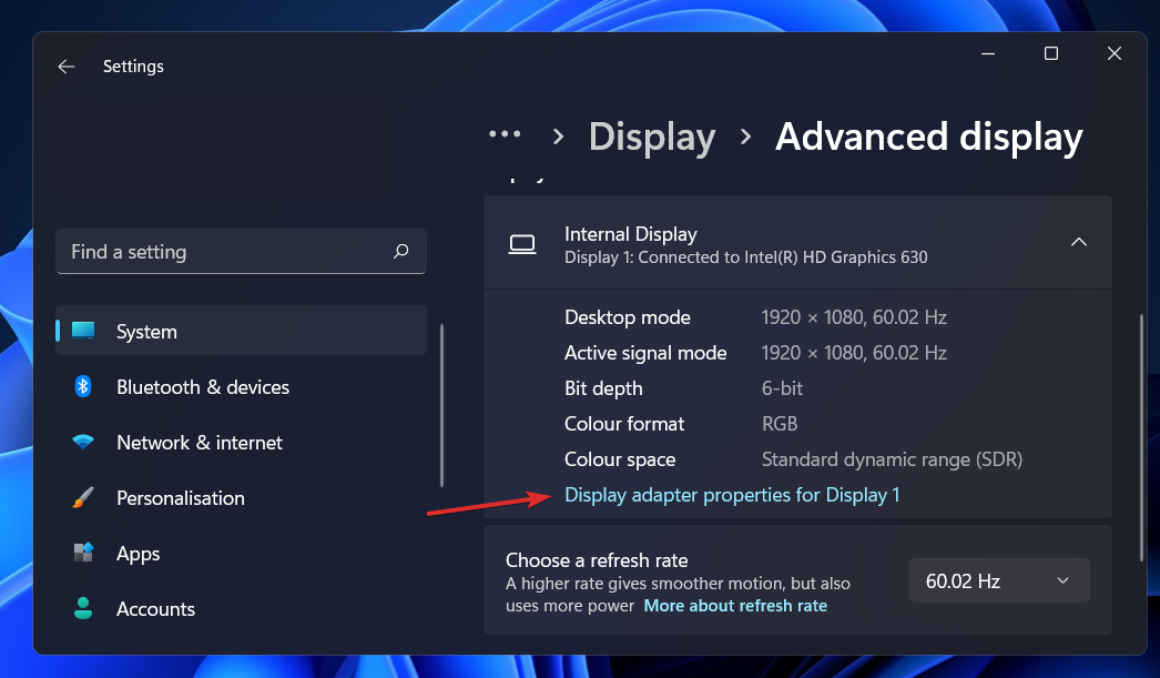 display-adapter-properties windows 11 can't change resolution
