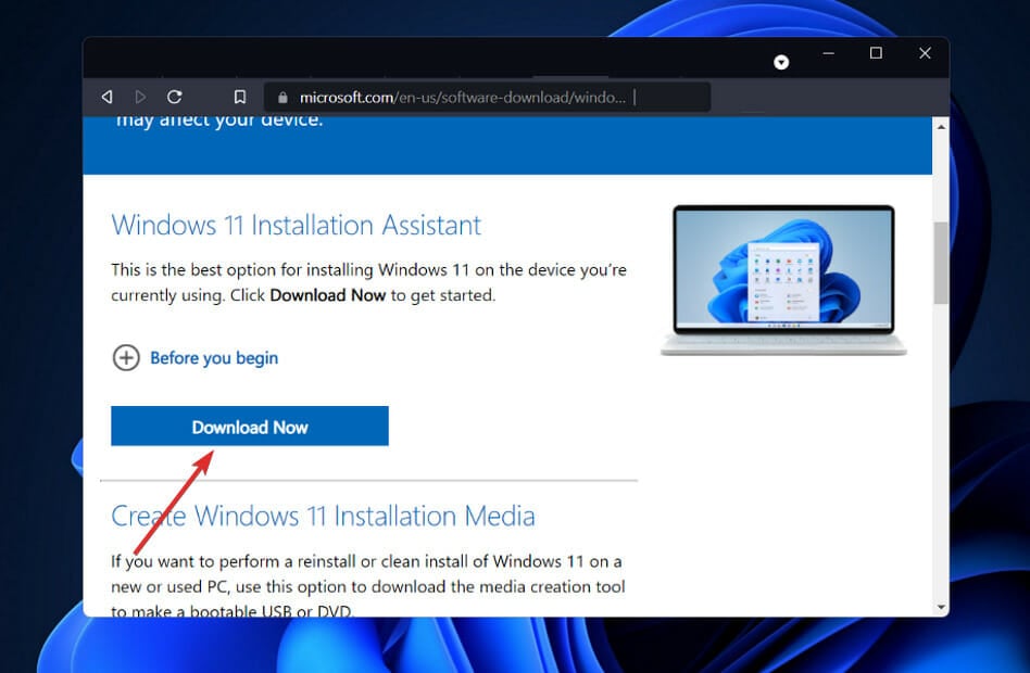 download-installation-assistant windows 11 upgrade assistant tool