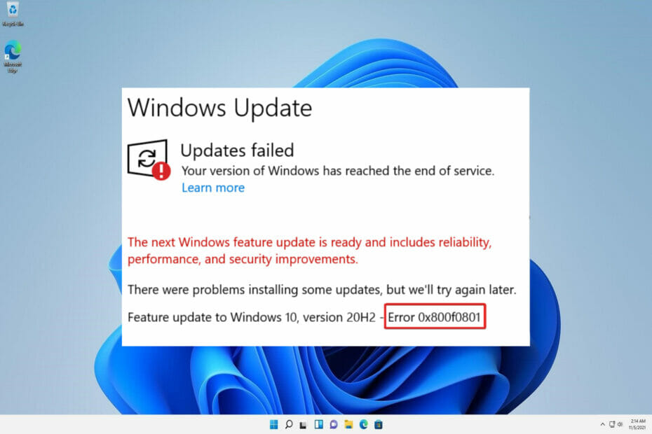 0x800f0801: How to fix this error code on Windows 11