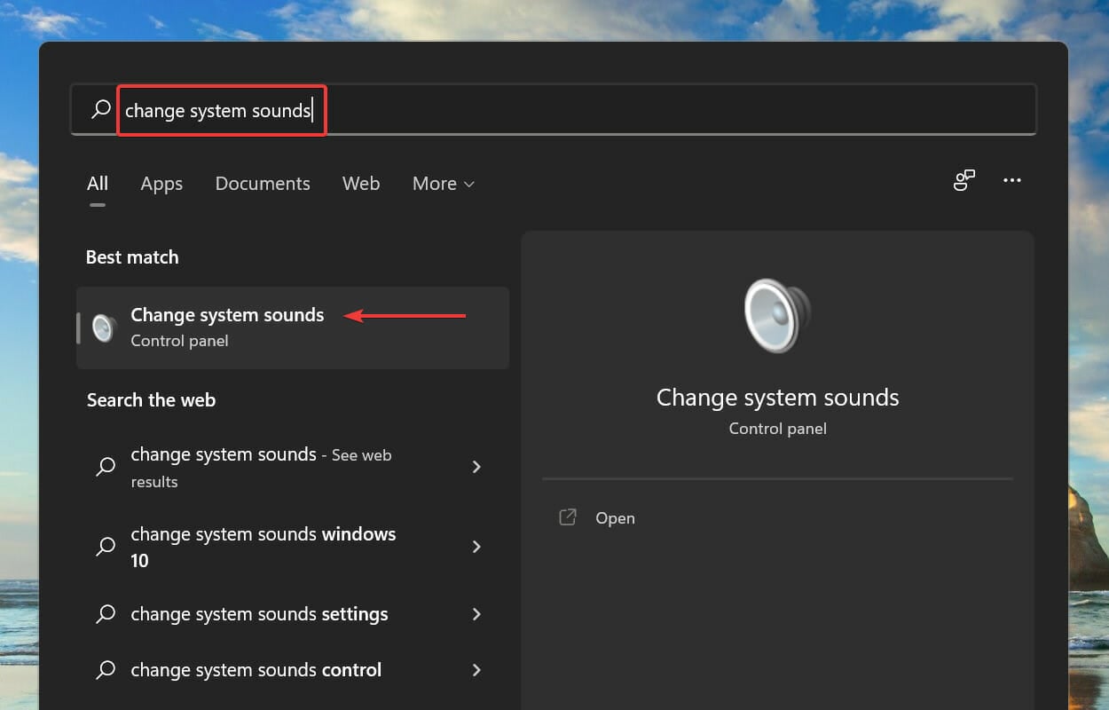 Change system sound settings to fix audiodg.exe high cpu problem