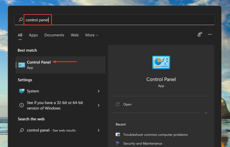 Launch Control Panel to disable fast startup windows 11