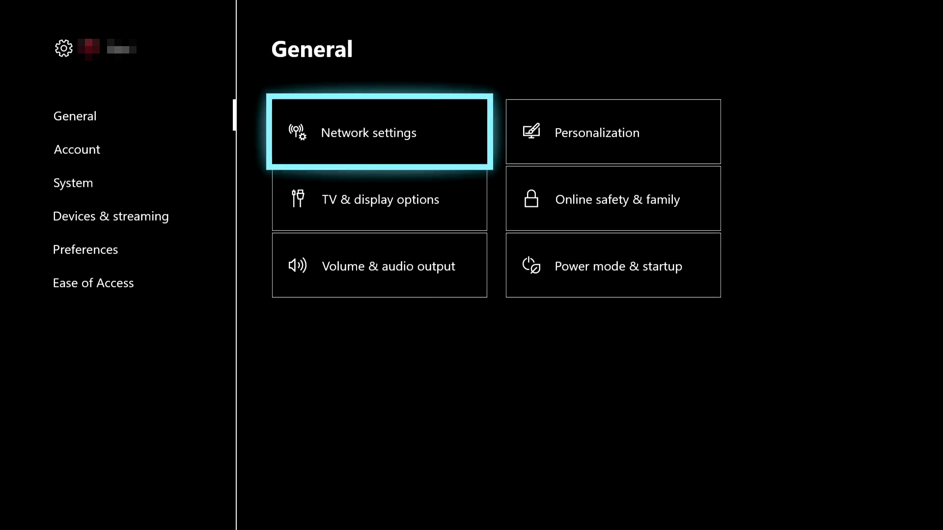 going network settings xbox